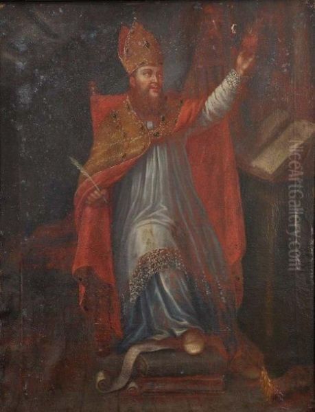 Saint Augustin Oil Painting by Jean Francois Berangier