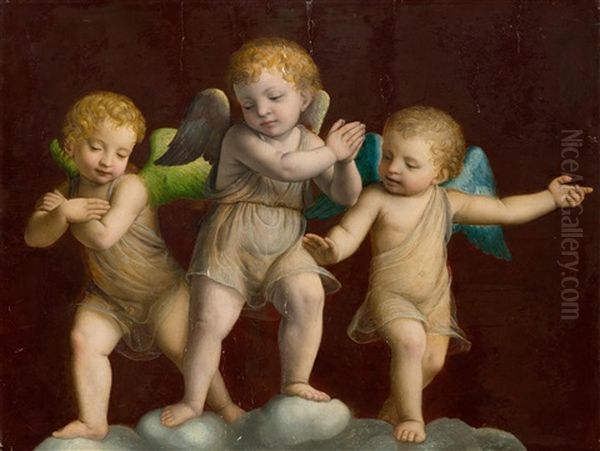 Three Putti Oil Painting by Bernardino Luini