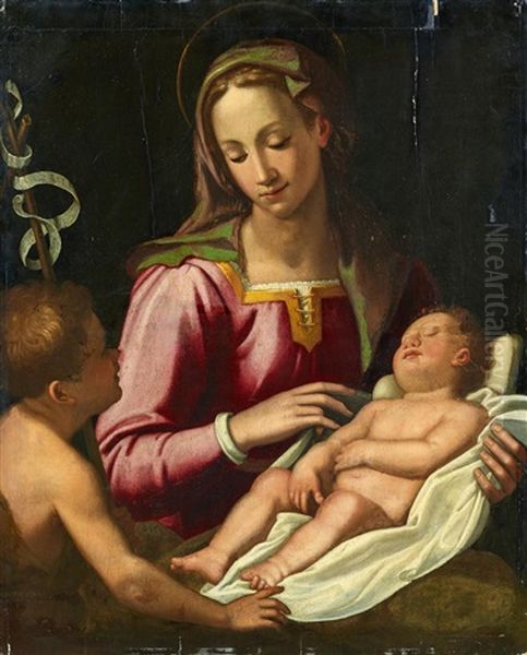 Madonna Mit Schlafendem Christusknaben Oil Painting by Bernardino Luini