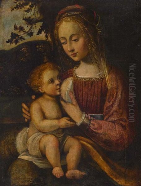 Maria Lactans Oil Painting by Bernardino Luini