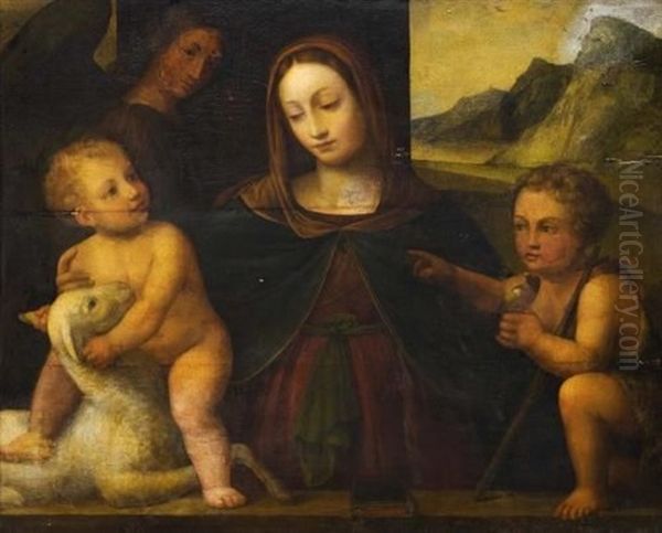 Maria Mit Den Christus- Und Johannesknaben by Bernardino Luini