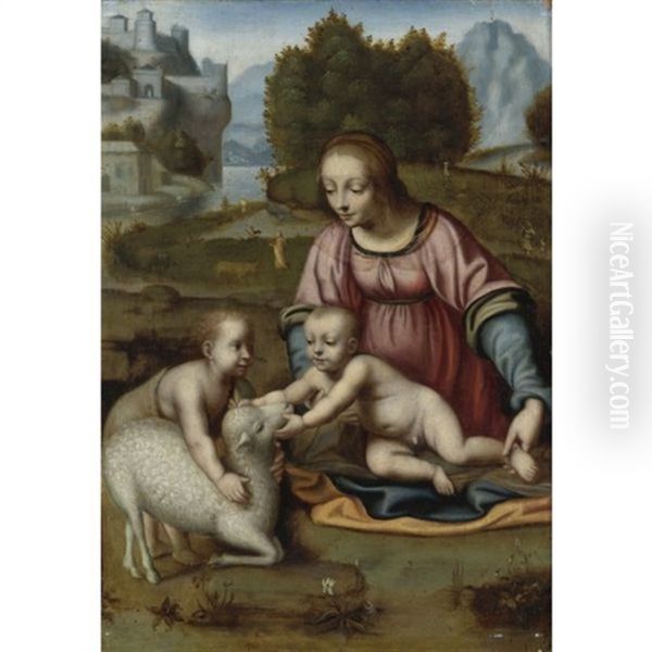 The Madonna And Child With The Infant St. John Baptist Oil Painting by Bernardino Luini