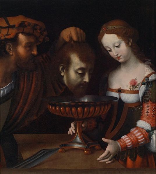 Salome Mit Dem Haupt Des Taufers Oil Painting by Bernardino Luini