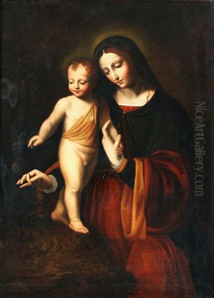 Maria Mit Jesuskind Oil Painting by Bernardino Luini