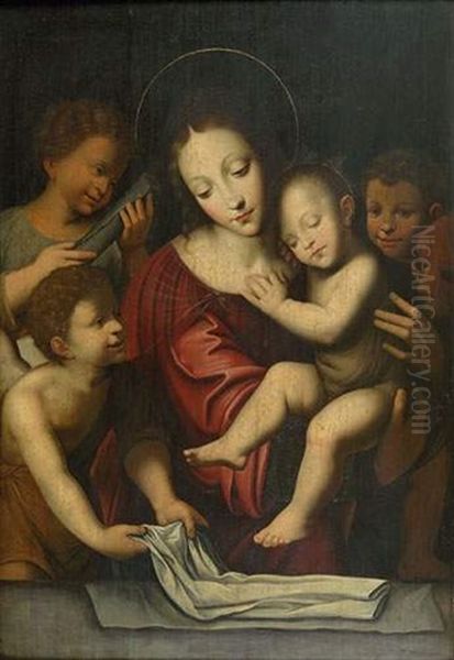 Le Sommeil De L'enfant Jesus Oil Painting by Bernardino Luini