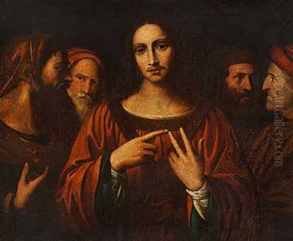 Kristus Og Farisaeerne Oil Painting by Bernardino Luini