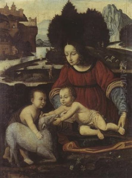 Vierge A L'enfant Avec Saint Jean-baptiste Oil Painting by Bernardino Luini