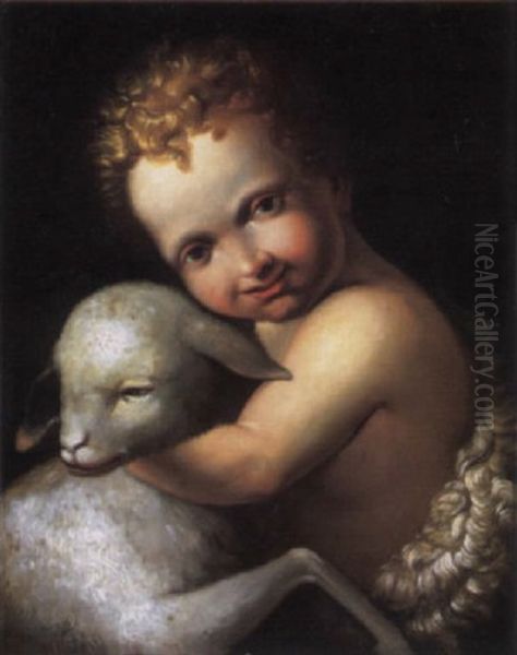 The Infant Saint John The Baptist Oil Painting by Bernardino Luini