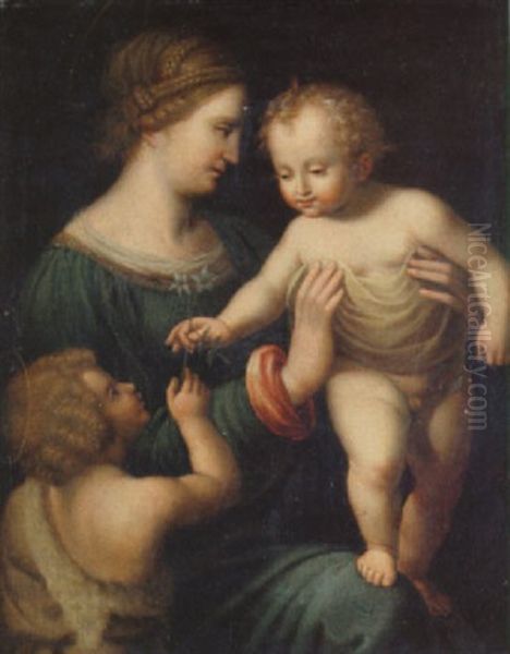 Madonnan Med Barnet Oil Painting by Bernardino Luini