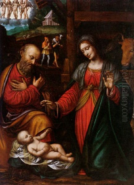 The Nativity Oil Painting by Bernardino Luini