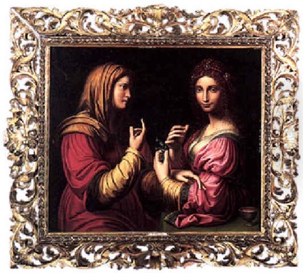 Martha And Mary Oil Painting by Bernardino Luini