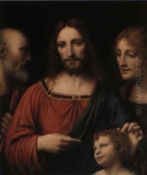 'suffer The Little Children To Come Unto Me' Oil Painting by Bernardino Luini