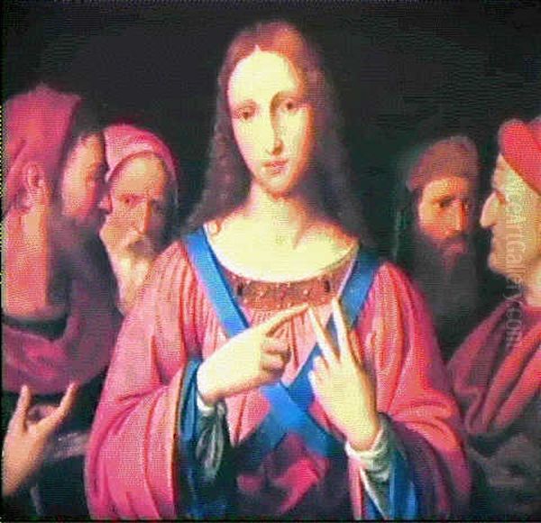 Cristo Fra I Dottori Oil Painting by Bernardino Luini