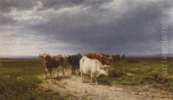 Cattle In A Pasture by William Luker Jr.