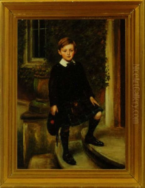 Portrait Of A Boy In A Scottish Kilt by William Luker Jr.