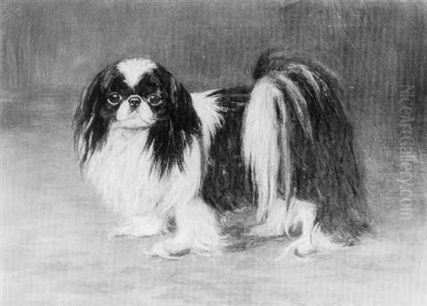 A Pekingese Oil Painting by William Luker Jr.