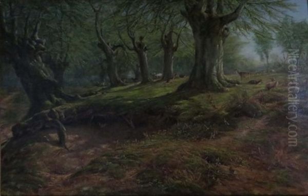 Burnham Woods Oil Painting by William Luker Sr.