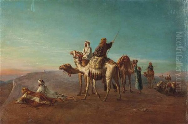 The Desert Scouts Oil Painting by William Luker Sr.