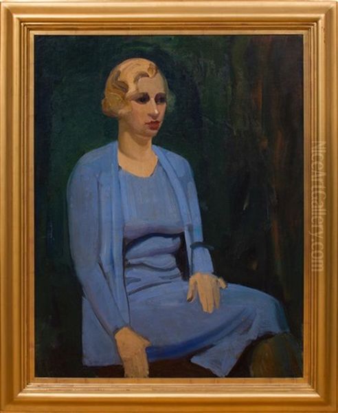 Society Lady Oil Painting by George Benjamin Luks