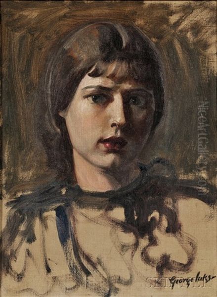 Portrait Of A Young Woman Oil Painting by George Benjamin Luks