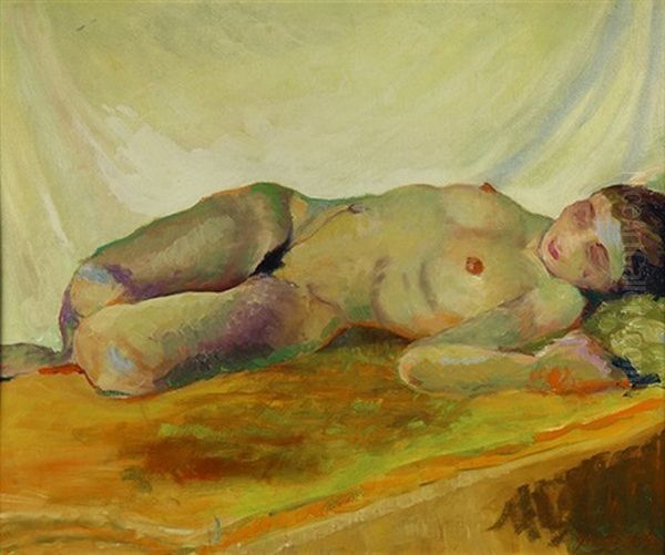 Reclining Nude Oil Painting by George Benjamin Luks