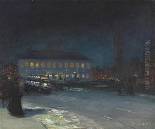 Copley Square, Boston Oil Painting by George Benjamin Luks