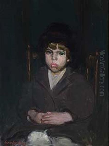 Portrait Of A Boy Oil Painting by George Benjamin Luks