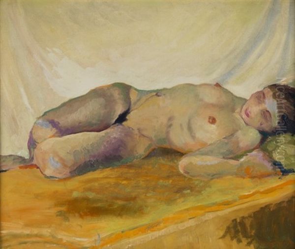 Reclining Nude Oil Painting by George Benjamin Luks