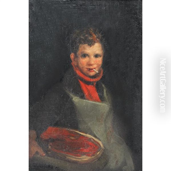 Butcher Boy (east End) Oil Painting by George Benjamin Luks