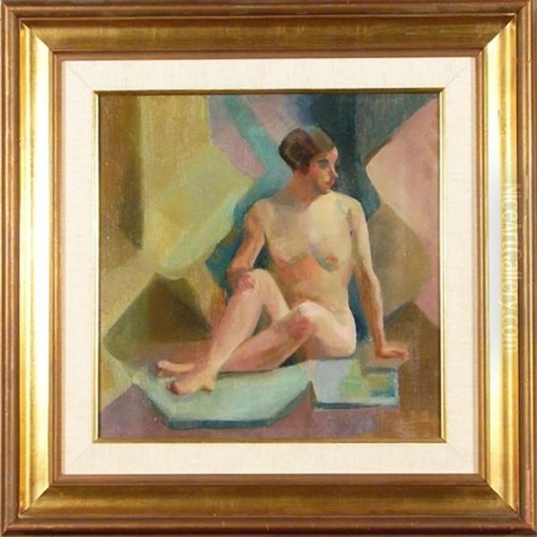 Seated Nude Facing Right Oil Painting by George Benjamin Luks