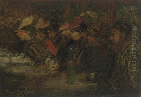 At The Cafe Oil Painting by George Benjamin Luks