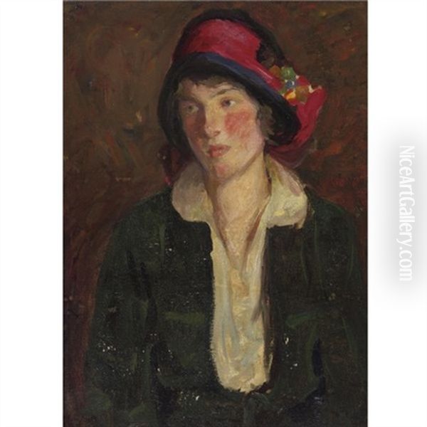 Portrait Of A Woman Oil Painting by George Benjamin Luks