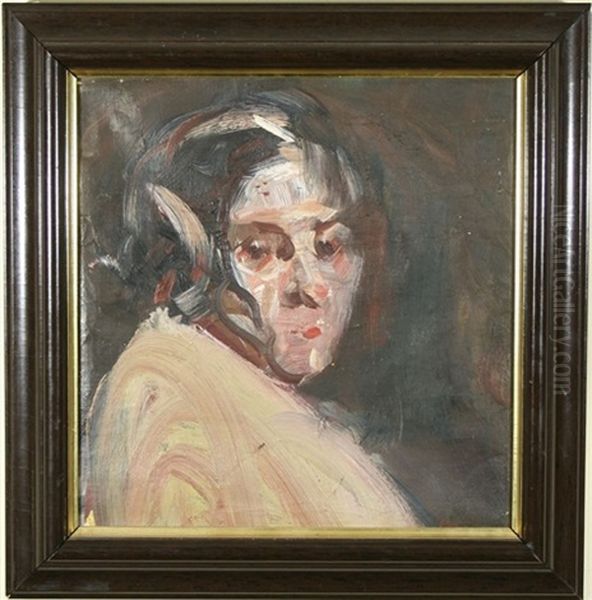 Facial Study Oil Painting by George Benjamin Luks