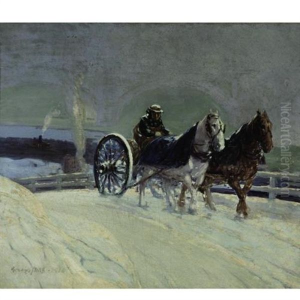 Hitch Team Oil Painting by George Benjamin Luks