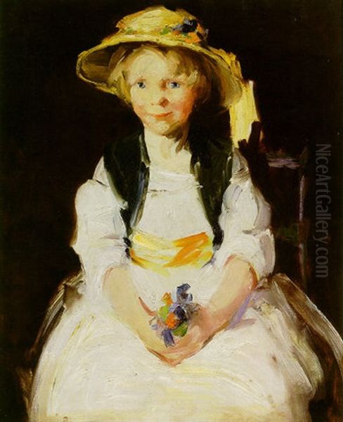 Portrait Of A Girl Oil Painting by George Benjamin Luks