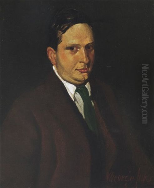 The Green Tie (portrait Of Edward H. Smith) Oil Painting by George Benjamin Luks