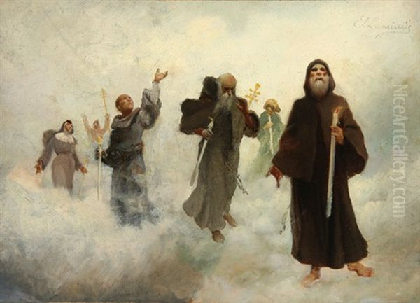 Communion Of Saints Oil Painting by Evariste Vital Luminais