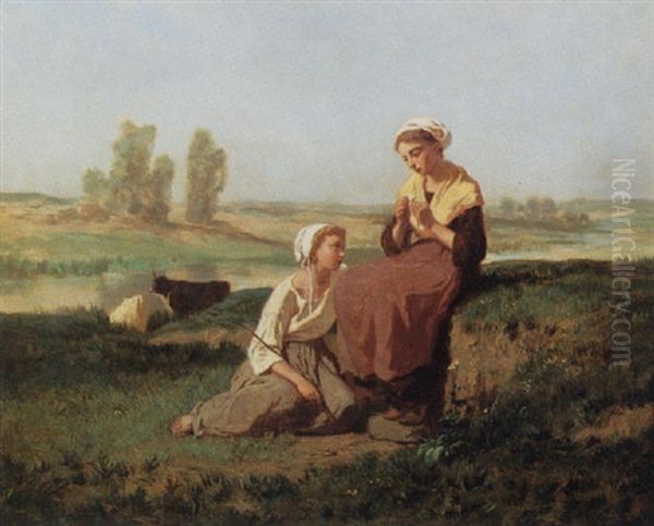 Love Struck Oil Painting by Evariste Vital Luminais