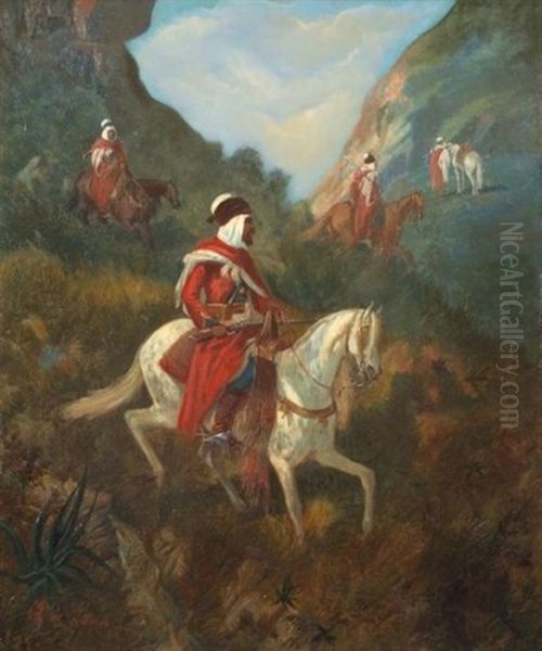 Chasseurs Algeriens Oil Painting by Charles De Luna