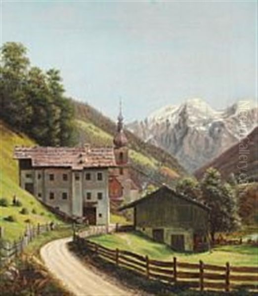 Spring Day In Ramsau Oil Painting by Bernt Lund