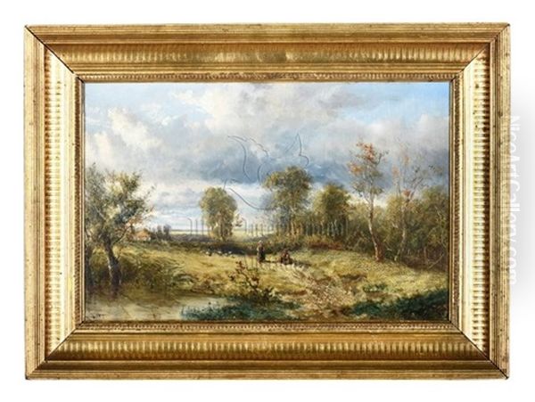 Framed Oil Painting 'farm Oil Painting by Carl Ove Julian Lund