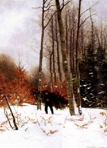 Winterlandschaft Oil Painting by Carl Ove Julian Lund