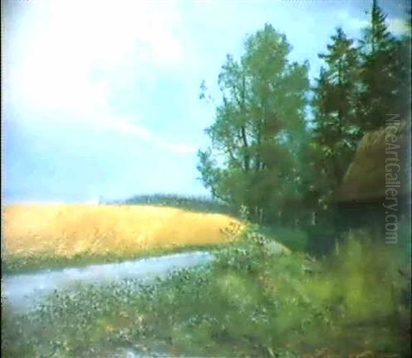 Danische Landschaft Nach Regen Oil Painting by Carl Ove Julian Lund