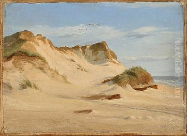 A Summer's Day In The Westerland Sand Dunes On Sylt Oil Painting by Frederik Christian Lund