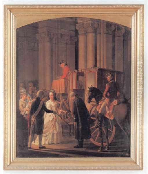 Dronning Caroline Mathildes Arrestation Natten Imellem Den 16de Og 17de Januar 1772 Oil Painting by Frederik Christian Lund