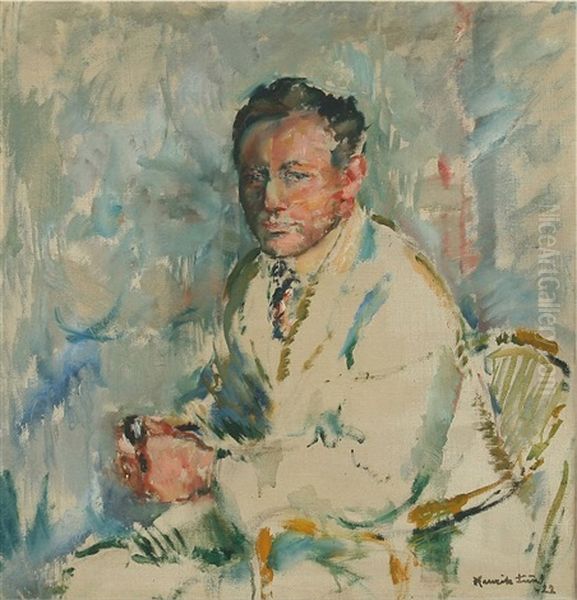 Portrait Of A. Michelsen Oil Painting by Henrik Louis Lund