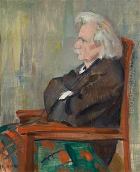 Portrett Av Edvard Grieg Oil Painting by Henrik Louis Lund