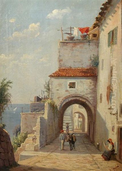 View In San Remo, Italy Oil Painting by Henrik Louis Lund