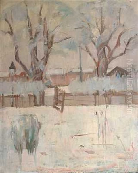 Vinter I Hagen Oil Painting by Henrik Louis Lund