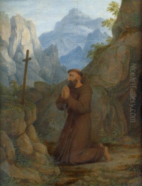 Der Hl. Franziskus Im Gebet Oil Painting by Johann Ludwig Gebhard Lund